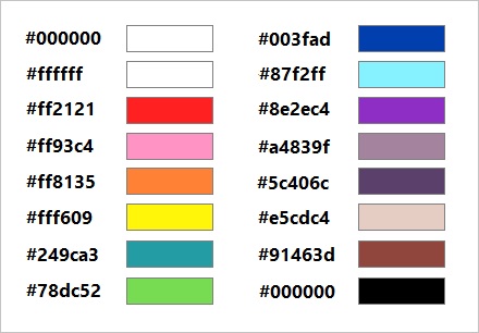 Default color chart